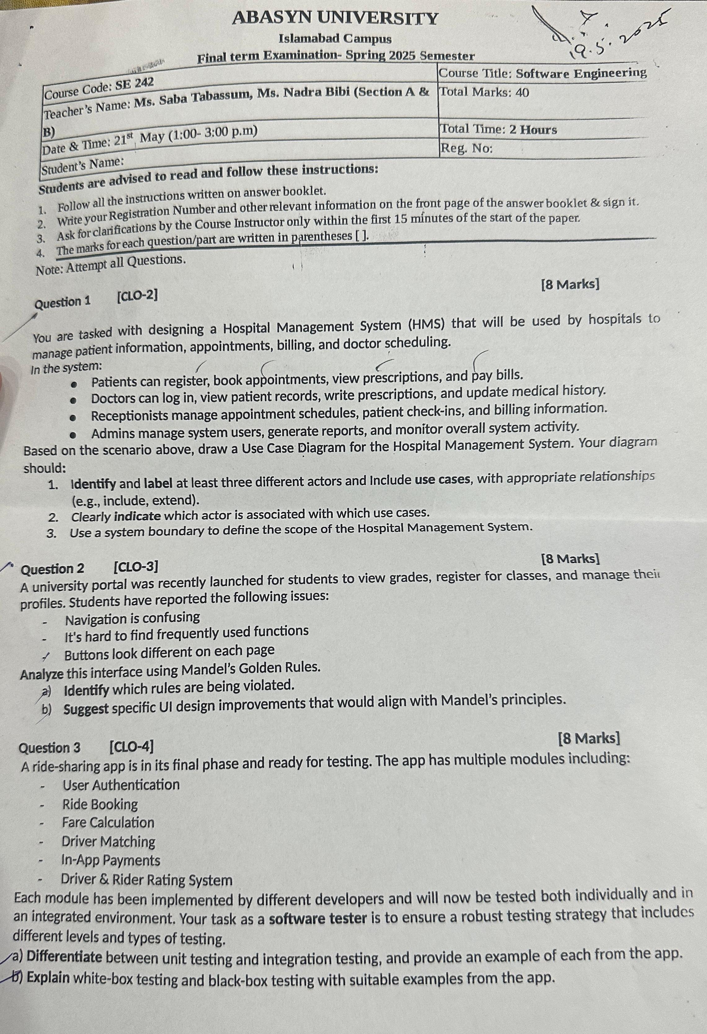 Software Engineering SE 242