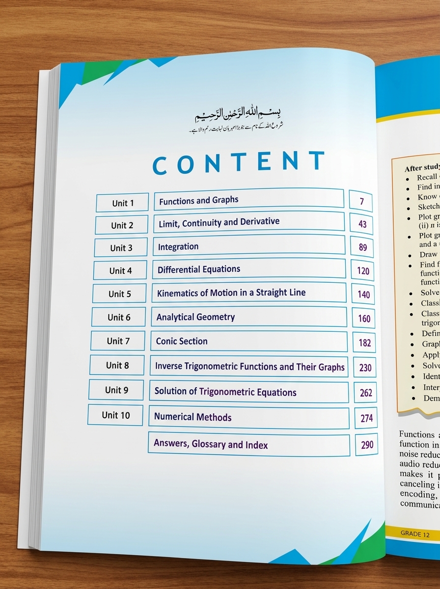 Textbook of Mathematics Class 12 FBISE 2026 - additional view